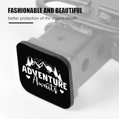 Trailer Hitch Cover, Adventure Awaits Mountain Sunse Hitch Cover Rubber Towing - Image 4