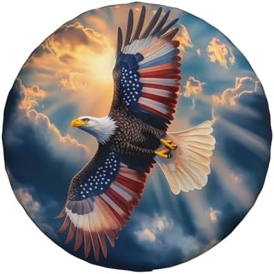 Spare Tire Cover for RV Camper, American Flag Eagle Tire Cover Protectors by Unknown