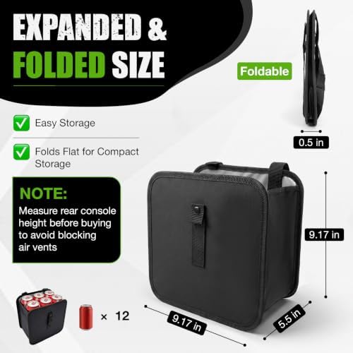 BFXM Car Trash Can, 2 Gallons Car Garbage Bag Hanging - Image 2
