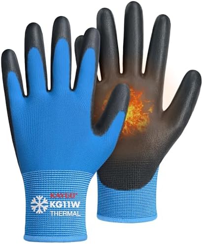KAYGO Winter Work Gloves Thermal Insulated, PU Coated, 12 Pairs by KAYGO