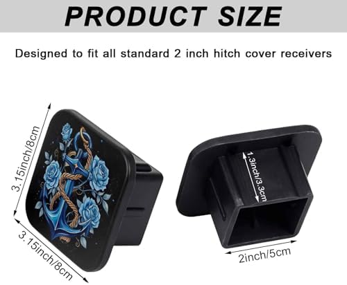 Trailer Hitch Cover 2 Inch Square Receiver Hitch Cover Rubber Tube Plug - Image 2