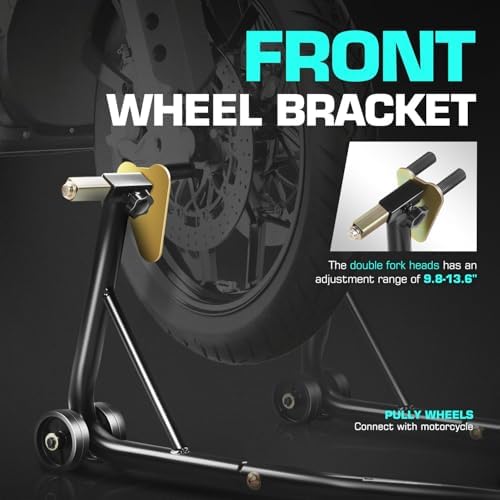 DNA Motoring Motorcycle Stand Lift Universal Paddock Lift Stand 880 Capacity - Image 3