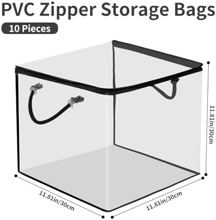 10 PCS Clear Zippered Storage Bags - Image 2