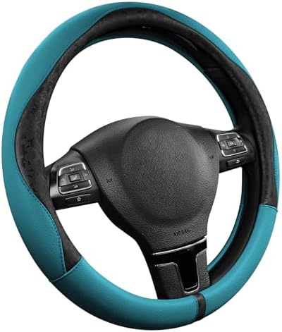 PIC AUTO Steering Wheel Cover, Universal Fit 14.5"–15.5", Soft PU Grain Leather by PICAUTO