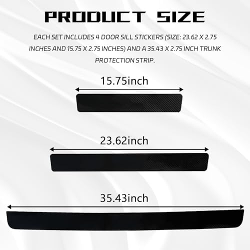 Carbon Fiber Car Door Sill Protector, Anti-Scratch Door Entry Edge Guard Strips - Image 2