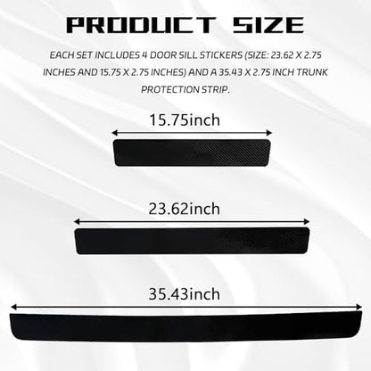 Carbon Fiber Car Door Sill Protector, Anti-Scratch Door Entry Edge Guard Strips - Image 2