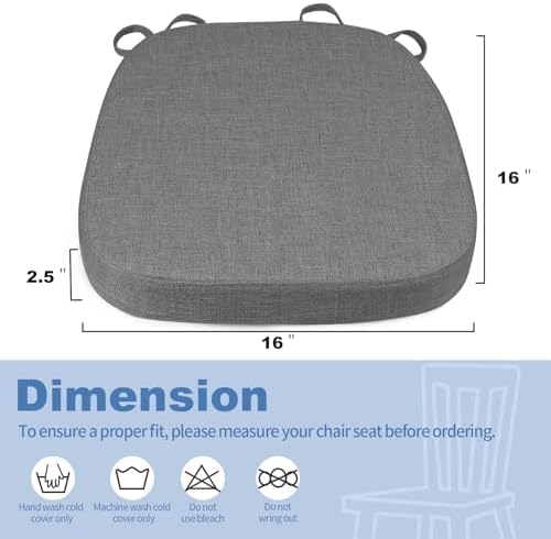 BUYUE Thickened 2.5" Friendly Woven Fabric Dining Chair Cushion, U-Shape High - Image 3