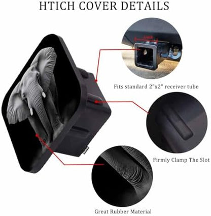 Elephant Car Towing Hitch Covers Wildlife African Elephants 2" Receiver Hitch - Image 3