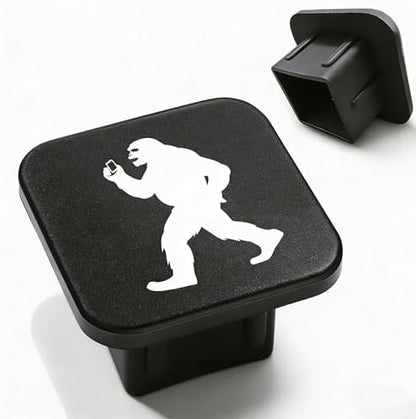 Trailer Hitch Cover Sasquatch Holding a Phone Square 2 Inch Receiver Tube Plug by Unknown