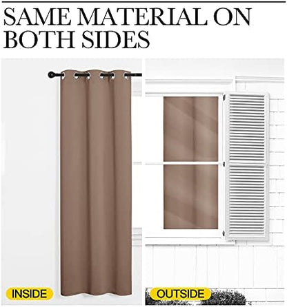 NICETOWN Bedroom Blackout Curtains, 55 x 102-inch, Cappuccino - Image 6