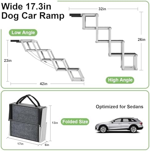 Dog Ramp for Car, Foldable Dog Stairs for Large Dogs Steps for SUV - Image 4