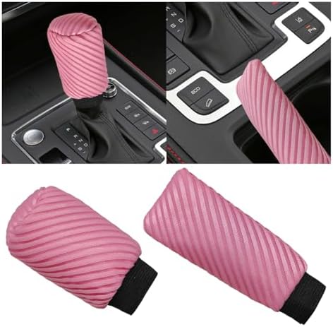 Craedli 2PCS Car Gear Shift Knob Cover & Handbrake Cover, Comfortable Anti-Slip by Unknown