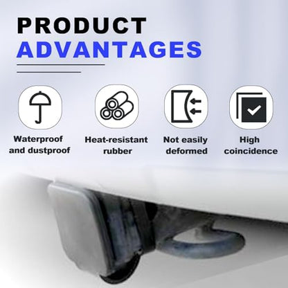 Black Trailer Hook Dust-Proof Plug, 1.9 Inch Hitch Cover Trailer Hitch Cover - Image 5