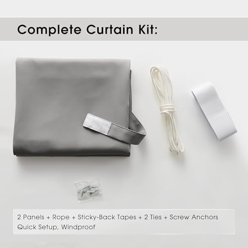 NICETOWN Gazebo Curtains Outdoor Waterproof Back Tab Bottom & Sticky Top - Image 4