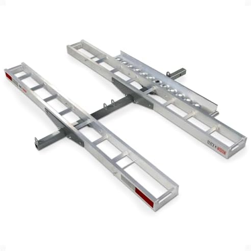 Black Widow Aluminum Double Motorcycle Hitch Carrier, 600 lb, 2 in Hitch by BlackWidow