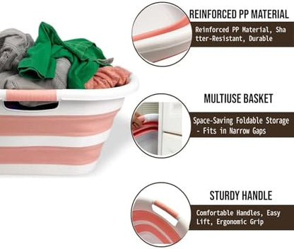 SAMMART 40L Set of 2 Collapsible Plastic Laundry Hamper - Image 6