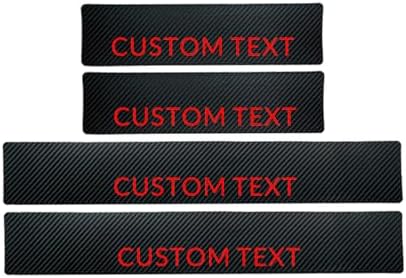 Custom Text Car Accessories 4 Pcs Carbon Fiber Door Sill Scuff Plate Auto Door - Image 3