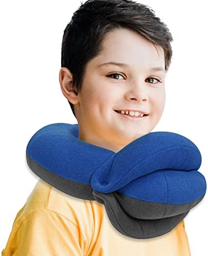 BUYUE Kids Travel Pillows for Airplane, Memory Foam 360° Head Support Sleeping by BUYUE