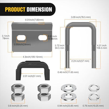 Nilight Trailer Hitch Tightener Anti-Rattle Grey U-Bolt - Image 2