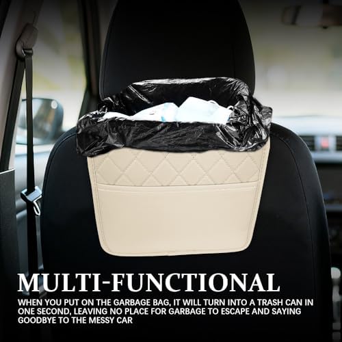 Car Seat Back Organizer, Leather Backseat Hanging Storage Bag, Car Large - Image 3