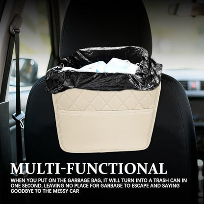 Car Seat Back Organizer, Leather Backseat Hanging Storage Bag, Car Large - Image 3