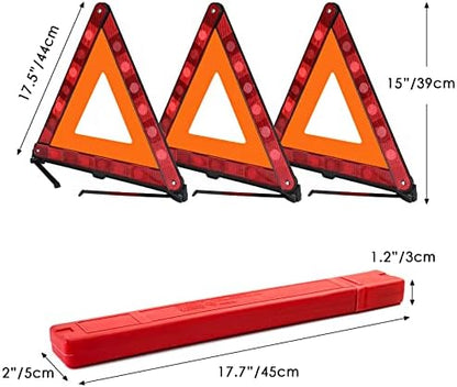 FLKQC Warning Triangles Safety Emergency Kit, Foldable Reflective Kits - Image 2