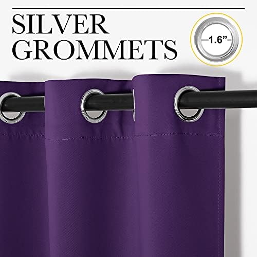 NICETOWN Royal Purple Blackout Curtains 48 inches Length - Image 2