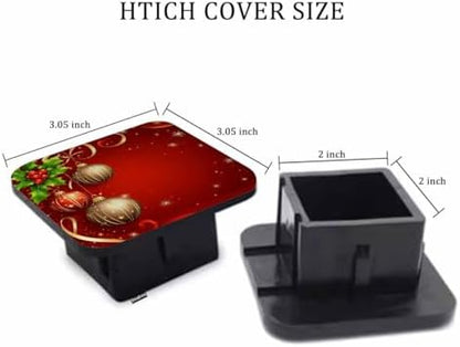Christmas Hitch Covers for Trucks Christmas Balls Sparkling Red Trailer Hitch - Image 2