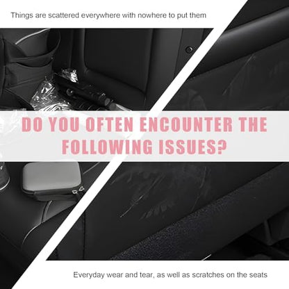 Car Seat Back Organizer, Durable Leather Trash Bag Hanging Backseat Organizer - Image 4