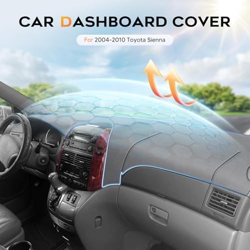 CARTIST Gray Dash Cover for 2004-2010 Toyota Sienna Dashboard Cover Mat - Image 3
