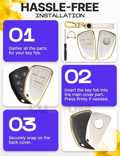 Lucrum Compatible with Chevy, Buick Key Fob Cover & Keychain - Image 6