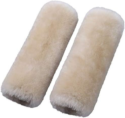 OGLAND 2 Pack Sheepskin Car Seat Belt Cover Pads | Wool Seatbelt Cushions by OGLAND