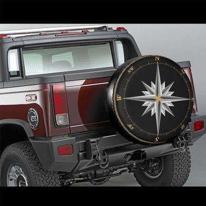 Marine Compass Nautical Spare Tire Cover Camper Tire Wheel Covers Weatherproof - Image 2