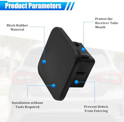 Trailer Hitch Cover, 2 Inch Square Silicone Dust Proof Towing Tube Plug Insert - Image 3