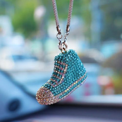 Bling Sneaker Shoe Sparkly Car Hanging Ornament, Cute Crystal Rear View Mirror - Image 6