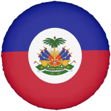 Haiti Flag Haitian National Flags Spare Tire Cover, Universal Waterproof & - Image 2