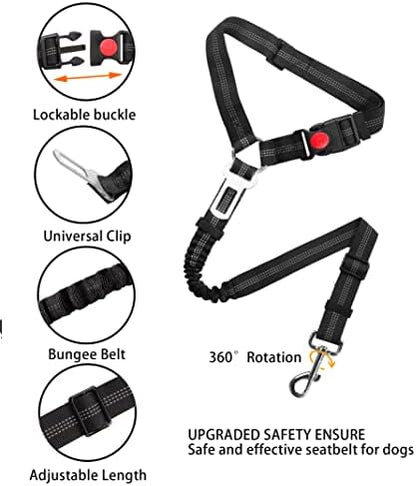 YAOHDAO Dog Seat Belt Harness for Car, Restraint Adjustable - Image 6