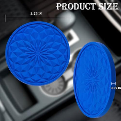 2 Pack Silicone Car Cup Holder Coaster – 2.75 Inch Non-Slip Drink Mat, - Image 2