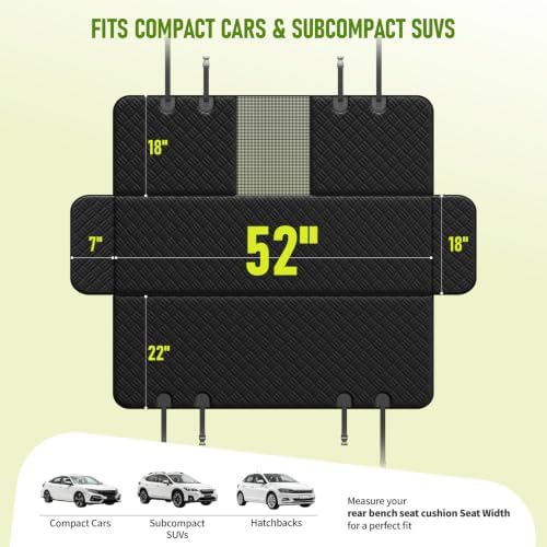 Dog Car Seat Cover for Back Seat, Waterproof Dog Hammock - Image 2