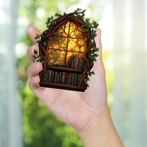 Gothic Window Book Ornament – Stained Glass Style Acrylic Christmas Ornament - Image 6