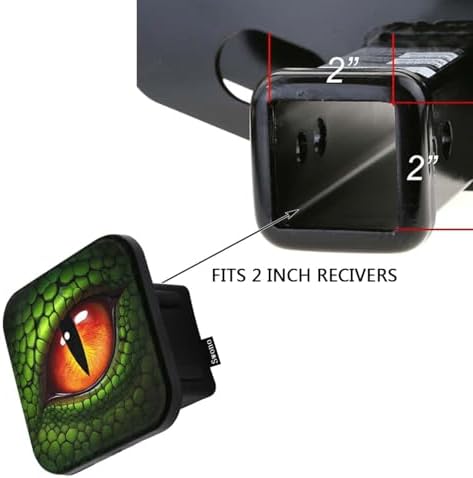 Swono Dragon Rear Hitch Cover Cute Dinosaur Green Dragon Eye Car Hitch Receiver - Image 3