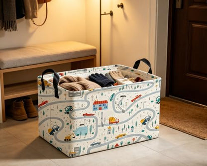Rectangle Kids Baskets Car Basket Boys Storage Bin Fish Box - Image 6