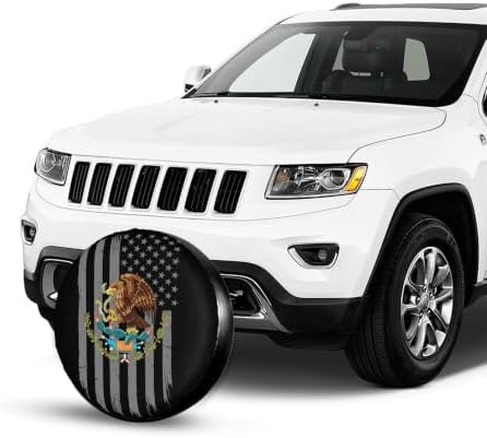 USA Mexico Flag Spare Tire Cover, Universal Waterproof & Dustproof Wheel - Image 3