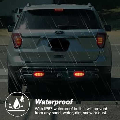 Partswcgg 6" Inch Oval Led Trailer Hitch Cargo Carrier Tail Lights Kit - Image 6