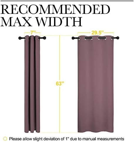 NICETOWN Bedroom Curtain Panels, 1 Pair, 34 by 63-inch, Dry Rose - Image 7