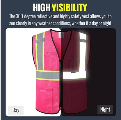 JKSafety Safety Vest for men women Hi Vis Vest - Image 2