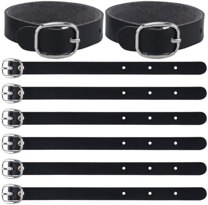 GORGECRAFT 10Pcs PU Leather Luggage Labels Strap Adjustable Faux Black Luggage by GORGECRAFT