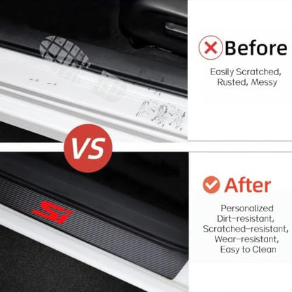 4PCS Car Door Sill Sticker Protecter Compatible - Image 2