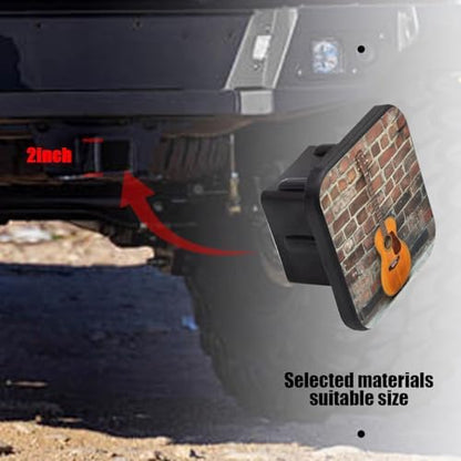 Hitch Cover Fits for 2-Inch Hitch, Acoustic Guitar Leaning Against Brick Wall - Image 6