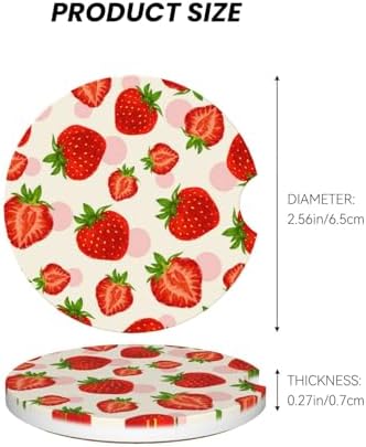 Strawberry Car Coasters for Cup Holder - Image 6